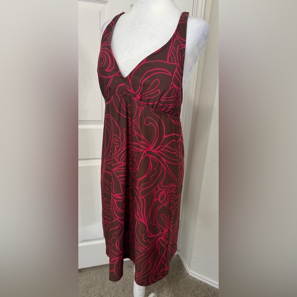 Athletes Brown Pink Halter Top Swim Dress Size Large - Picture 6 of 9